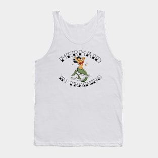 Womens Mermaid In Training Cute Tattoo Art Summer Beach Wear Tank Top